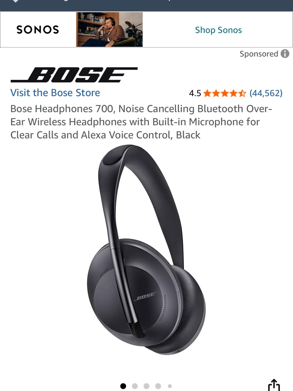 Bose Over-Ear Wireless Headphones — Like New With Carrying Case - Picture 5 of 6